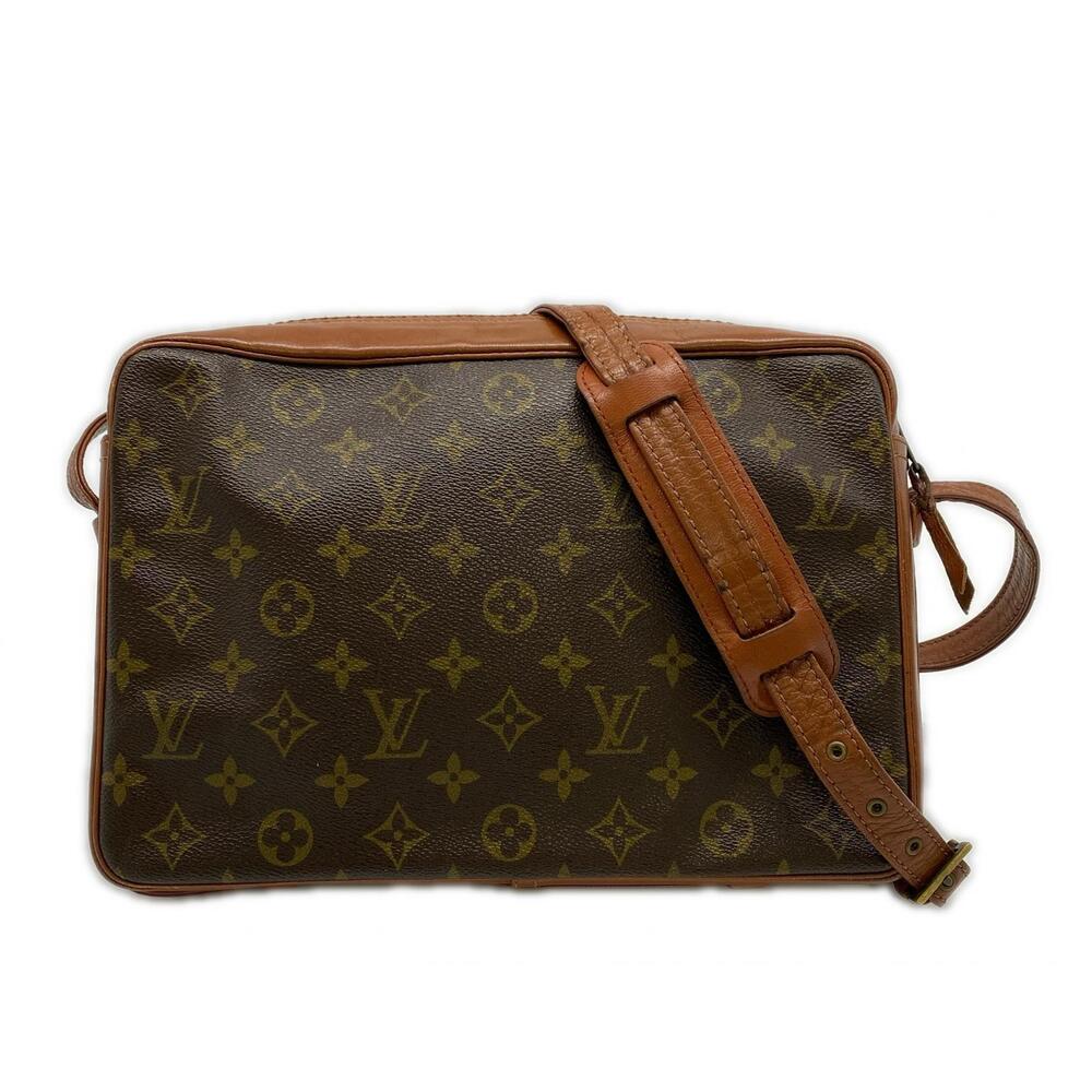 Louis Vuitton Bandouliere Canvas Brown Bag Shoulder Leather Monogram Sac Brown